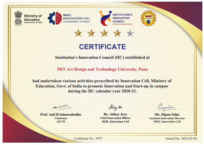 5 Star Rating Certificate